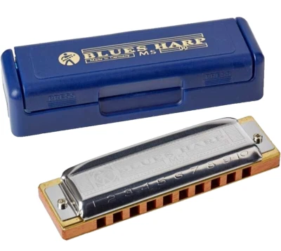 Hohner Armonica Blues Harp D in Re a 20 Voci Diatonica Custodia pettine Legno - Immagine 1 di 4