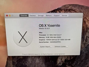 Apple iMac A1418 21.5" Desktop - ME086LL/A (Late 2013) - Picture 1 of 6