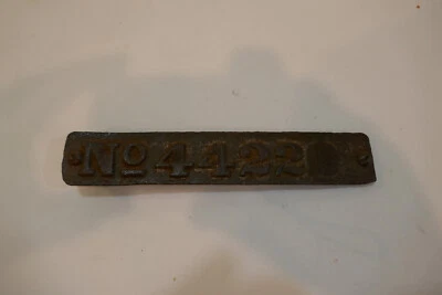 Antique Cast Iron Plate with the number 4422 on it. - Image 1 of 4