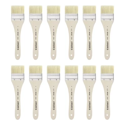Lot of 12 Paint Brush Set Pure Hog Extra Thick Bristles 2 Inch Wide - image 1 of 4