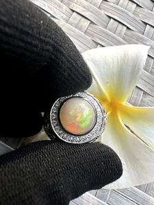 Ethiopian Opal silver ring 925 men With a Dragon Motif - Picture 1 of 17