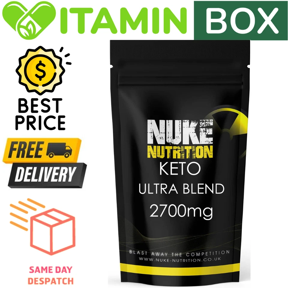 Nuke Nutrition Keto Diet 2700 mg cetosis pura pérdida de peso supresor del apetito Foto 1 de 2