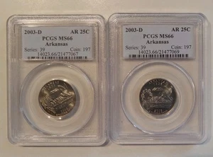 2-2003 D Arkansas State Quarters PCGS MS66 - Picture 1 of 2