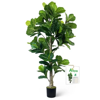6ft Artificial Fiddle Leaf Fig Tree for Home Decor, 6 Feet Large Faux Plant F... - Image 1 of 4