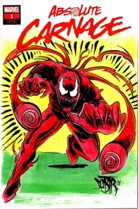 ABSOLUTE CARNAGE #1 Marvel schizzo variante copertina fumetto con arte originale Dave Castr - Foto 1 di 6