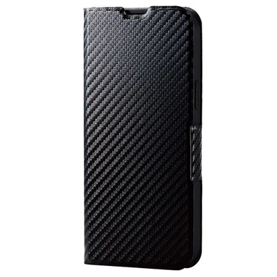 iPhone 13 Pro Max/Leather case/Notebook type/Carbon style (black) - Image 1 of 4