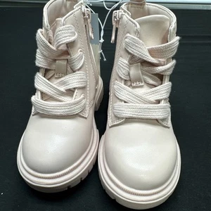 Cat & Jack Toddler Girls Amaya Side Zip Lace-Up Combat Boots Blush Size 6 D9 - Picture 1 of 7