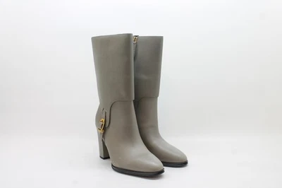 Botas para mujer Franco Sarto de cuero gris A-Wyatt punta redonda media pantorrilla FS 6M Foto 1 de 4