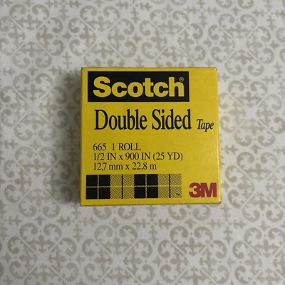 Scotch Double Sided Tape, 1/2 in x 900 in, Permanent, 1/Pack (665) - image 1 of 2