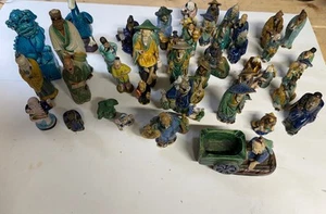 40+ antike chinesische Figuren Schlammmänner Konvolut meist glasiert (siehe Fotos) - Bild 1 von 24