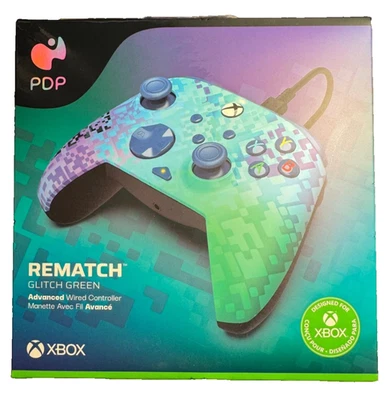 PDP Rematch Glitch Green Advanced Wired Controller for XBOX - New, Sealed! - Image 1 of 4