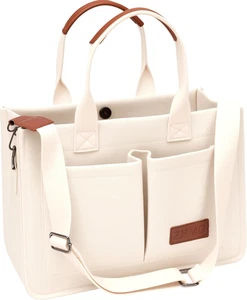 Tote Bag for Women with Compartments,Large Canvas Tote Women'S Purse Crossbody B - Picture 1 of 12