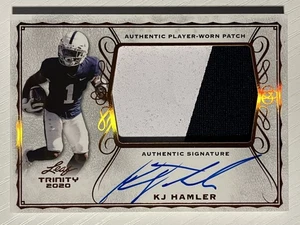 KJ Hamler 2020 Leaf Trinity Patch Auto Autograph Bronze Penn State - Picture 1 of 2