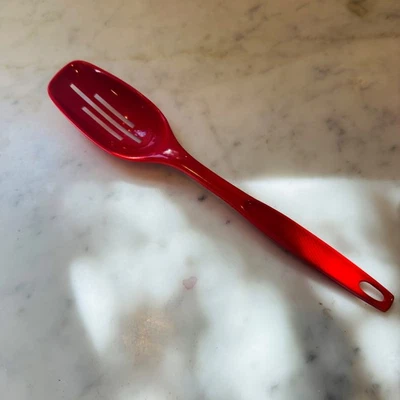 Vintage Foley Red Slotted Spoon Kitchen Utensil Cooking Serving Tool - Image 1 of 4