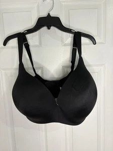 CACIQUE Simply Wire Free Plunge Padded Solid Black Bra Size 42H - Picture 1 of 6