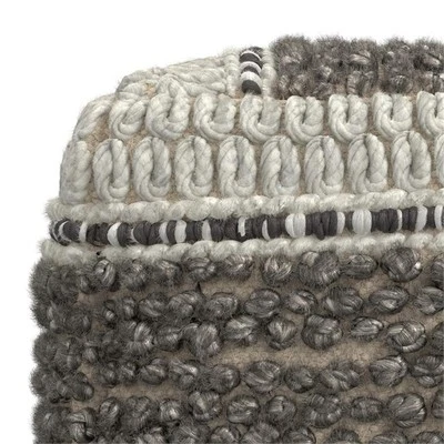 Pemberly Row Contemporary Square Pouf in Earth Tone Brown Handloom Woven - Image 1 of 4