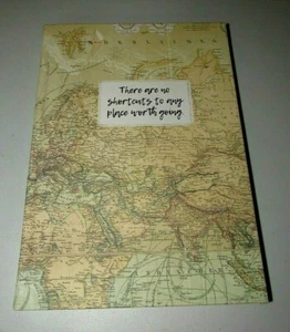 ALTE WELTKARTE ""KEINE ABKÜRZUNGEN ZU EINEM ORT, DER ES WERT IST ZU GEHEN"" HARDCOVER-TAGEBUCH - Bild 1 von 4