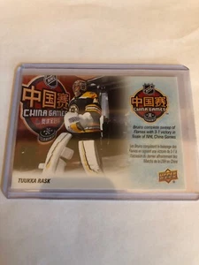 2019-20 Tim Hortons China Games Tuukka Rask NHL China Games Insert SE-2 - Picture 1 of 2