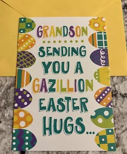 Happy Easter Grandson Gazillion Easter Hugs 5”x7” Hallmark Greeting Card - Picture 1 of 11