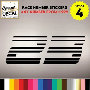 4 x CUSTOM Racing Numbers Decals Stickers Race Car MX Motocross Bike - Picture 1 of 1