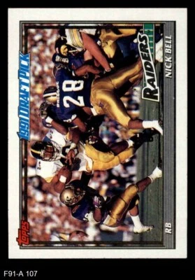 1991 Topps #107 Nick Bell Raiders RC Iowa 8 - NM/MT - Image 1 of 2