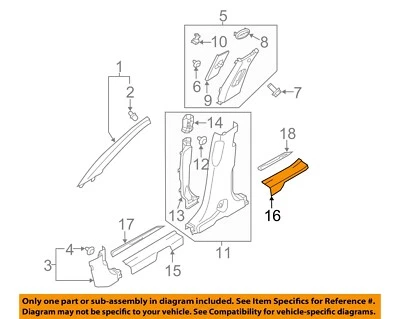 Placa de umbral trasera derecha deportiva HYUNDAI OEM 13-18 Santa Fe 858854Z000RYN Foto 1 de 2