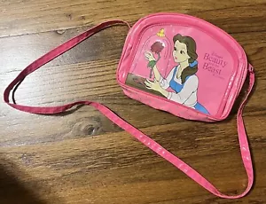 Vintage 90s Disney Beauty And The Beast Hot Pink Plastic Purse Toy Crossbody - Picture 1 of 5