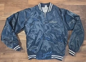NEW! NWT! Vintage 80s Girl Scouts Council Satin Bomber Jacket Size L USA RARE! - Picture 1 of 2