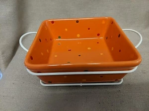 Plato Temp-tations para horno lunares naranja 1,5 qt con cesta - Imagen 1 de 4