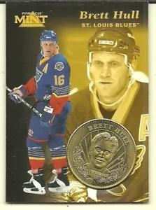 Pinnacle Mint #14 1996-97 Brett Hull con moneda de latón - Imagen 1 de 1