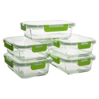Food Storage Tins Glass Set Storage Box Storage Jar Freezer Container 1040 ml - Image 1 of 4