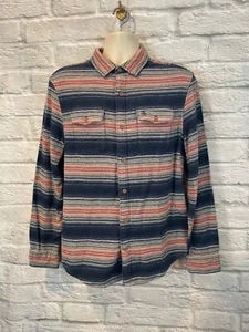 Penguin Mens Heritage Slim Fit Striped Woven Cotton Flannel Shirt Sz L - Picture 1 of 6