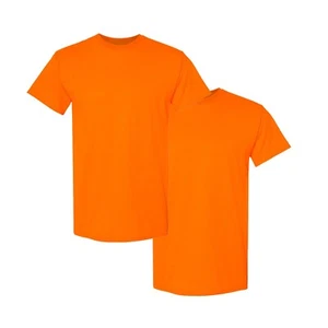 Hi Vis T-Shirt High Visbility Safety Orange Work Reflective Men's Shirts Pack 2 - Picture 1 of 5
