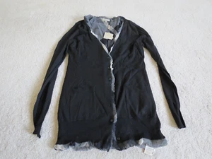 Nuevo con etiquetas Cárdigan envolvente suéter forrado de seda de lana negro Burberry para mujer Nova Check grande - Imagen 1 de 18