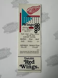 1988 St Louis Blues at Detroit Red Wings Ticket 12/20/88 Steve Yzerman 1G 3A - Picture 1 of 2