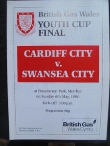 CARDIFF CITY vs SWANSEA CITY WELSH YOUTH CUP FINAL 1989-90 - Picture 1 of 2