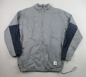 VTG Nike Jacket Mens Medium Gray Silver Tag Windbreaker Full Zip Pockets *READ* - Picture 1 of 11