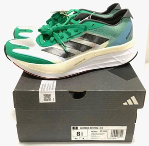 Adidas Adizero Boston Men's Running Shoes Green Lightweight Mesh Sneakers HQ3694 - Picture 1 of 6
