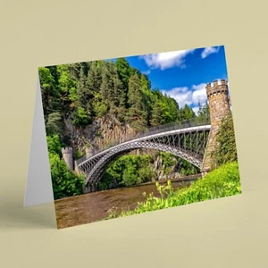 Biglietto compleanno paesaggio ponte sul fiume adatto per marito nonno amico - Foto 1 di 1
