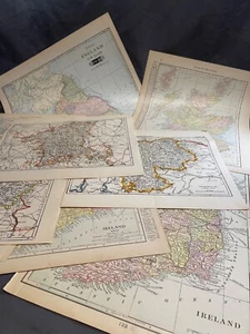 Antique Original! Lot of 11 England, Ireland, Scotland Maps 1885-1906 - Picture 1 of 23