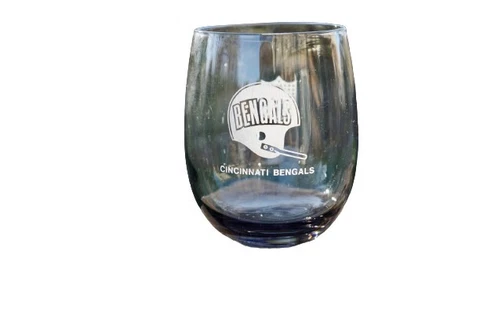 Vintage Cincinnati Bengals NFL Helmet Logo Smoked Glass Tumbler Cover
