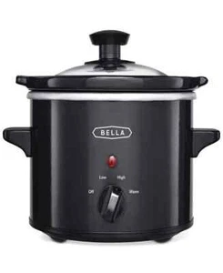 (NUOVO CON SCATOLA) BELLA 1,5 QT PENTOLA LENTA Crock PENTOLA NERA vetro temperato acciaio SPEDIZIONE GRATUITA - Foto 1 di 4