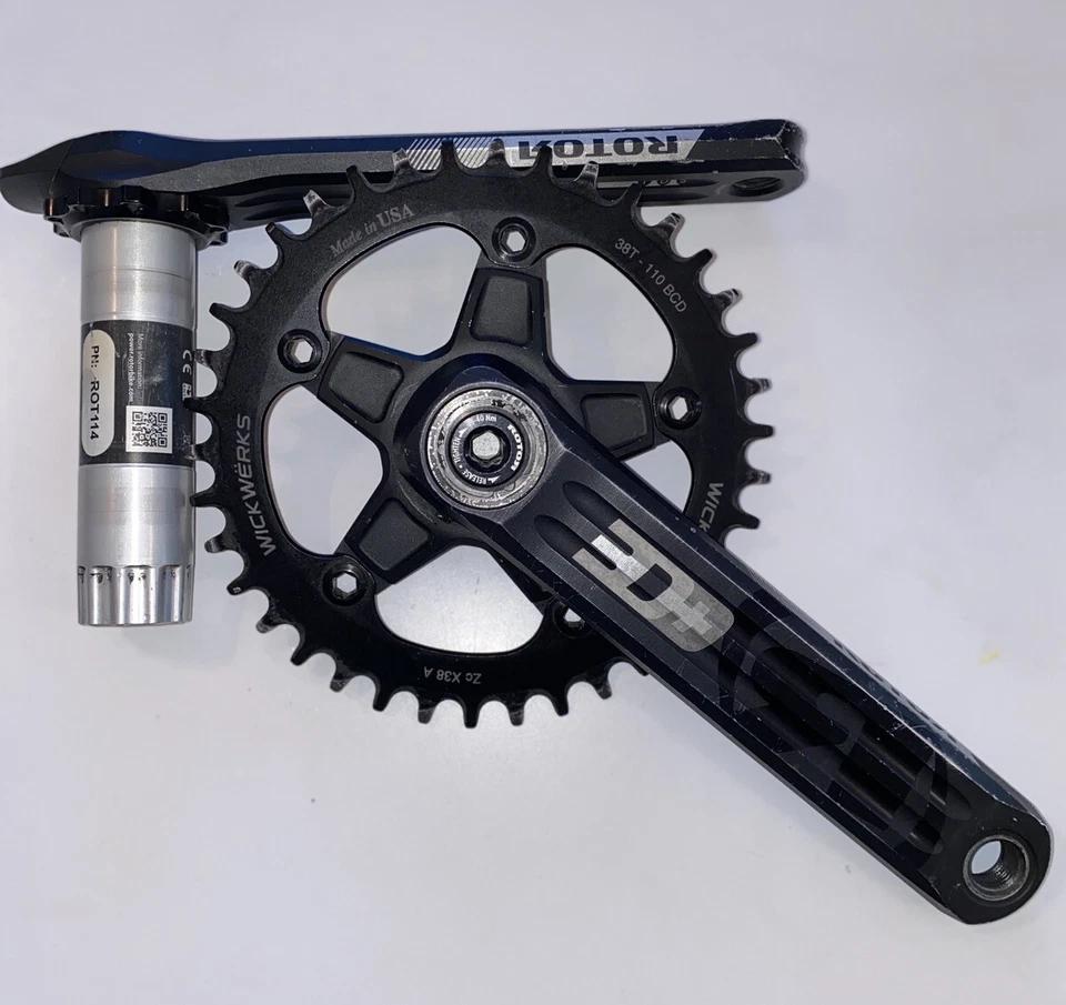 Rotor 3D+ InPower Road 175mm Power Meter Crank 110BCD Spider With Wickwerks 38T - Image 1 of 4