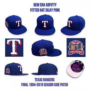 New Era Texas Rangers 59FIFTY Fitted Hat Silky Pink Final Season Blue SZ 7 1/2 - Picture 1 of 11