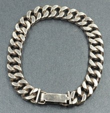 Mens Womens 925 Sterling Silver Bracelet Curb Chain Snap Lock Clasp