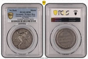 Germany Weimar 1925 Silver Merit Medal German Automobile Club PCGS SP58 - Picture 1 of 1