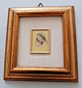 Miniatura italiana incorniciata dipinto a mano su lamina d'oro - serie Oro 5"x4,5" - Foto 1 di 2