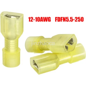Conector de crimpado terminal de pala de alambre aislado hembra de nailon 10-100x calibre 10-12 - Imagen 1 de 5