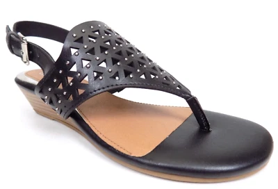 НОВЫЙ! Женские сандалии Rampage Sachin с открытым носком на низкой танкетке размер 6,0 M, черные - Изображение 1 из 4