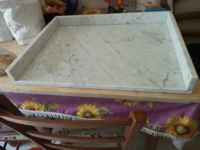 Tagliere in marmo 60x45 ,base x stemperare il cioccolato,pizza + rialzo - Immagine 1 di 2